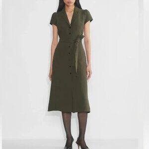 Aritzia Wilfred Shirt Dress Dark Olive